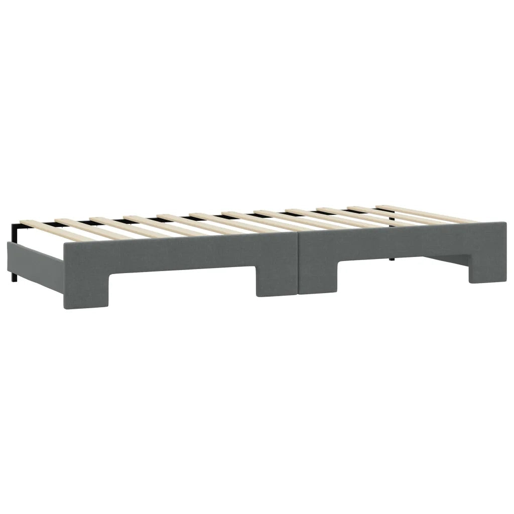Divano Letto Estraibile Cassetti Grigio Scuro 90x190cm Tessuto 3197699