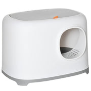 Casetta igienica per gatti chiusa con coperchio e paletta ¨C zephmum ¨C bianco plastica 55x40x39 cm