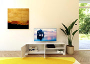 Mobile TV 2 Ante con vano a giorno 150x40x40 cm Lumina Bianco Lucido