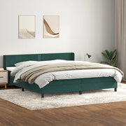 Giroletto a Molle con Materasso Verde Scuro 180x220 cm Velluto 3318084
