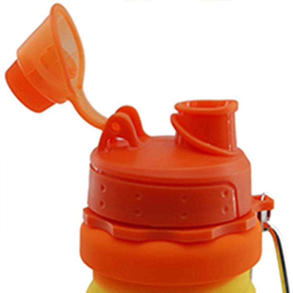 Trade Shop - Borraccia Pieghevole Arcobaleno In Silicone Portatile Per Scuola Viaggi Campeggio 500ml -