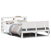 Letto matrimoniale | Letto per adulti | Giroletto con Testiera Bianco 120x190 cm Legno Massello di Pino