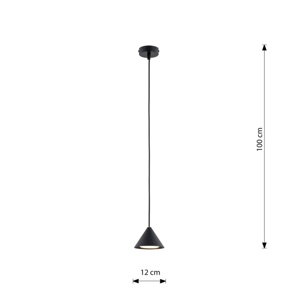 Lampada a sospensione ELIT in acciaio nero opaco