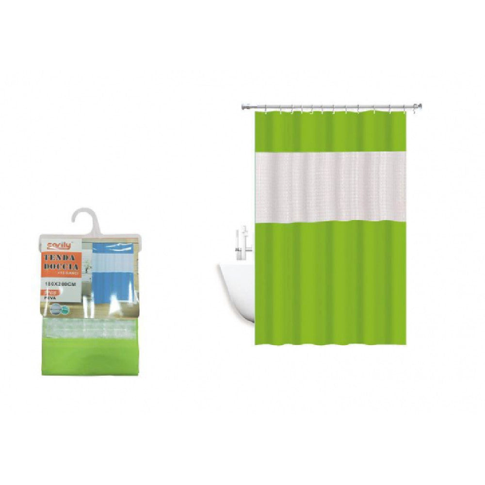 Trade Shop - Tenda Doccia Vasca Impermeabile Antimuffa In Eva Verde Giuntura 180x240cm 52135 -