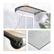 Pensilina Tettoia Trasparente Goffrato in Alluminio Premium Formato: 120 x 100 cm