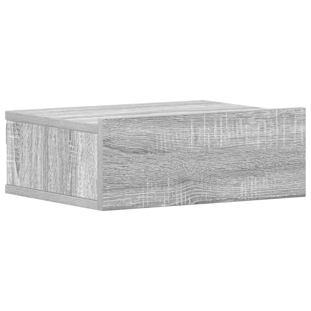 Comodini Pensili Grigio Sonoma 2pz-Set di 2 Tavolino da notte 40x30x15cm Legno Multistrato