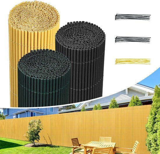 Schermo per giardino e terrazza in PVC 1,6x4m, separazione per giardino e schermo per balcone resistente al vento e al tempo, resistente ai raggi UV