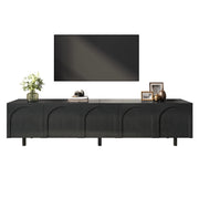 Mobile TV con 5 ante e passacavi; per soggiorno; in MDF; 180×38×45 cm; nero
