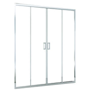 Porta Parete Doccia 140 cm 2 ante Scorrevoli Centrali in Cristallo Trasparente 6mm H195 Bonussi Tosca
