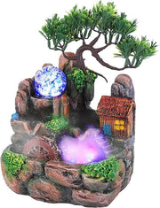 Fontana Desktop per Giardino Miniaturizzato Decorativa LED - Ornamento per Interni (220V Presa Italiana)
