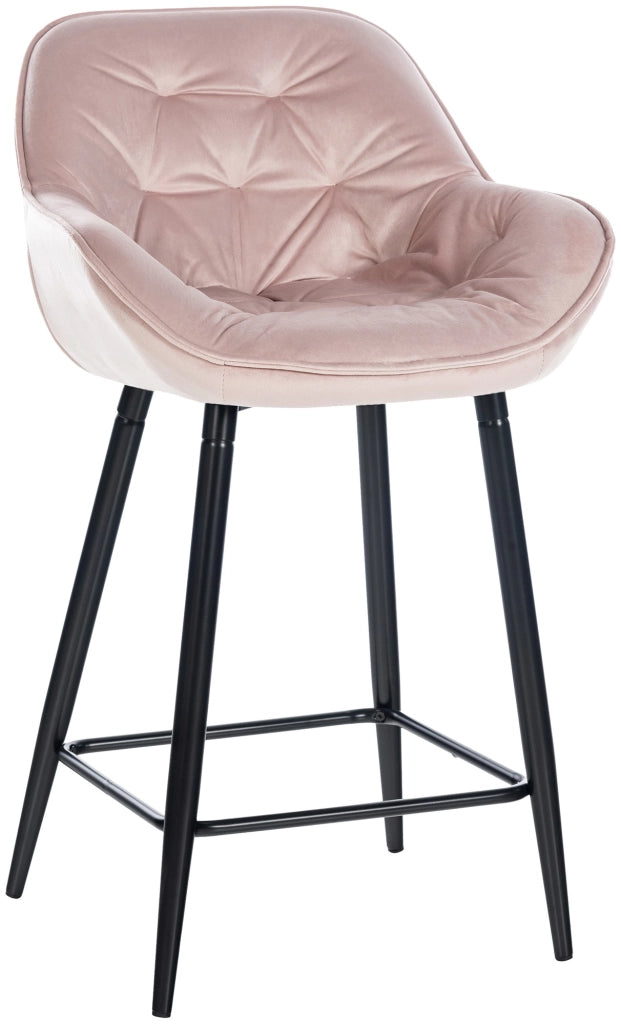 Sgabello da bar Gibson in velluto altezza seduta 76 cm rosa