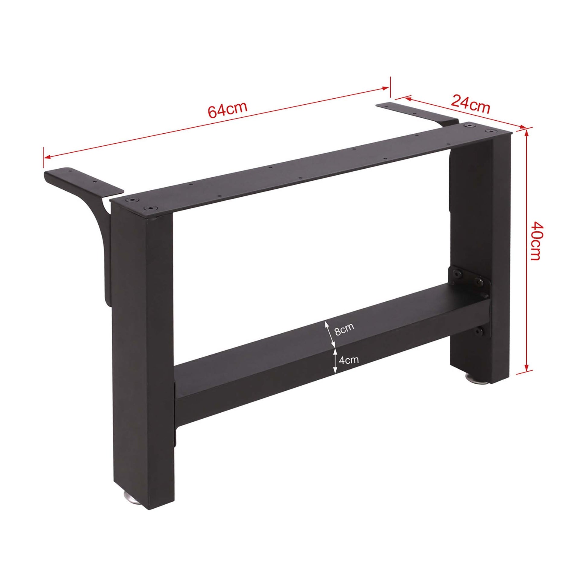 Base per tavolo 64x40 cm verniciatura a polvere nero Gambe quadrate tavolino