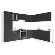 Set Mobili da Cucina 14 pz Kalmar Neri Legno Multistrato 3314972