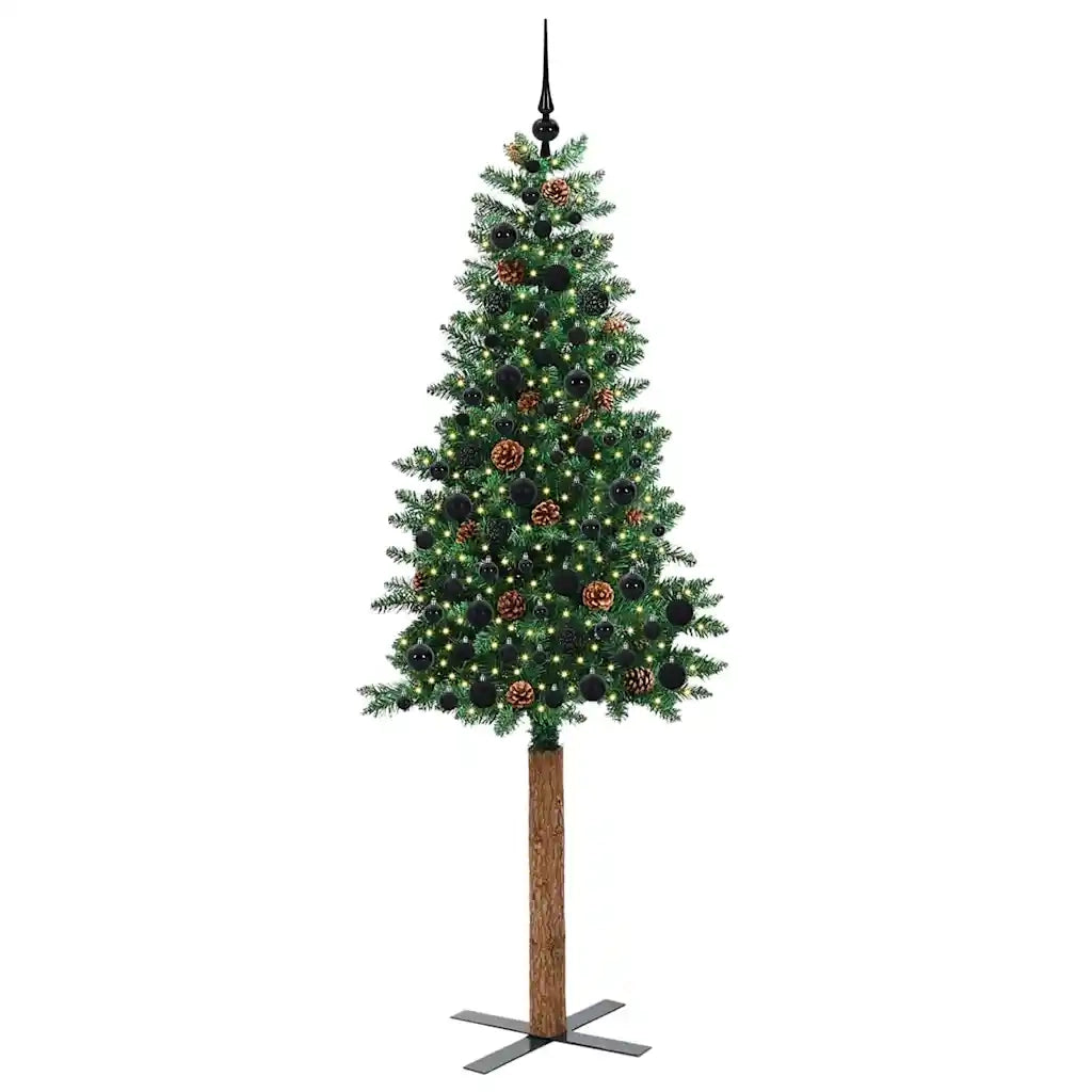 Albero di Natale snodato con 300 LED con supporto Verde 210 cm