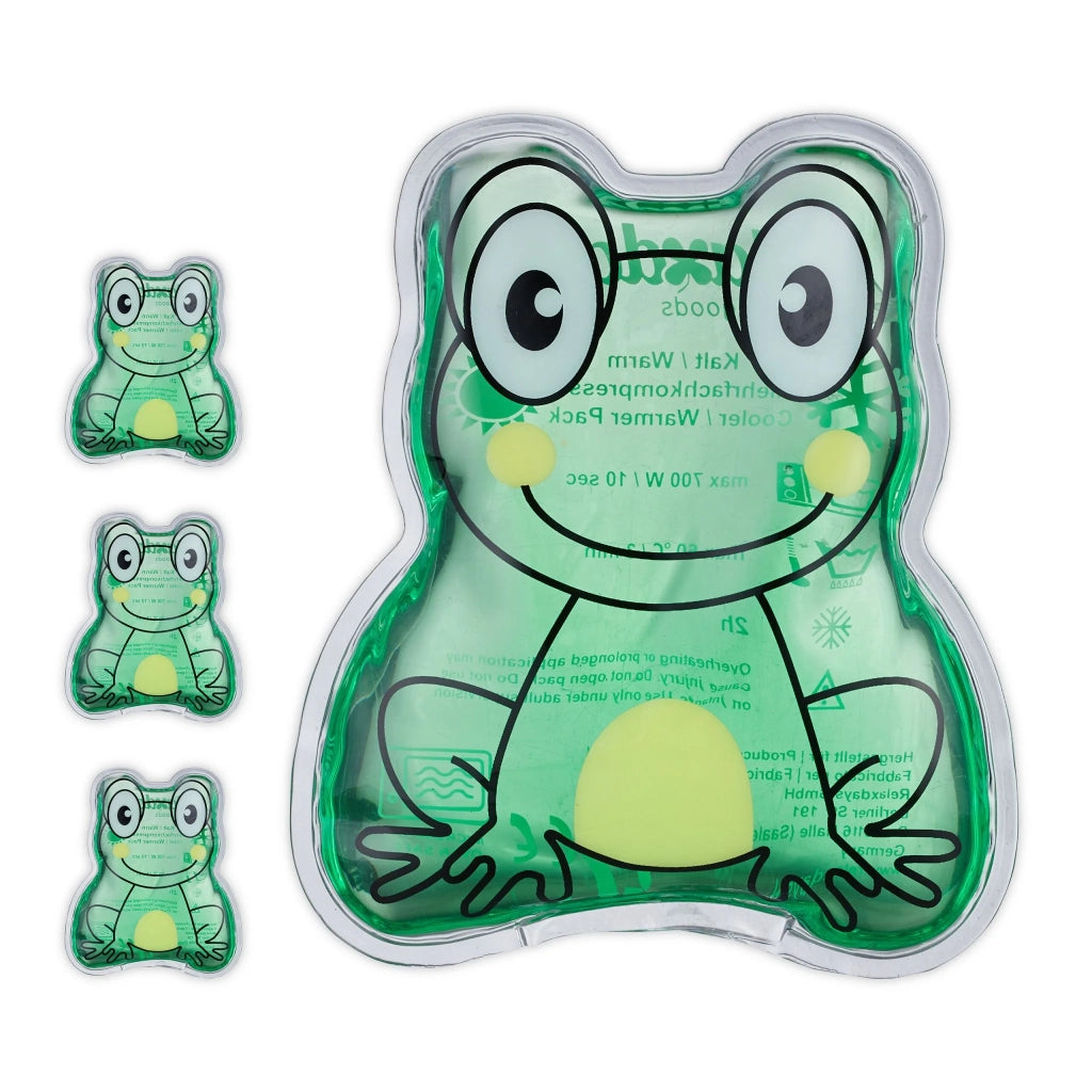 Set di 4 sacchetti di gel per bambini con motivo animale sollievo dal dolore 11 x 10,5 x 1,5 cm in PVC blu 13_0013586