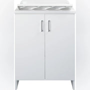 Lavatoio con mobile in nobilitato idrofugo W100 spessore 18 mm colore bianco 50x60 cm mod.