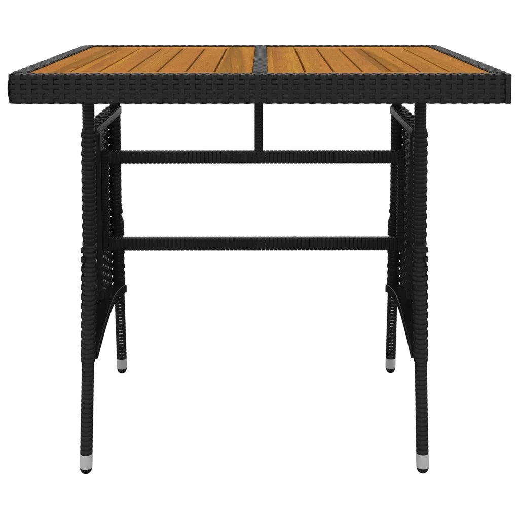 Set da Pranzo per Giardino 3 pz in Polyrattan Nero