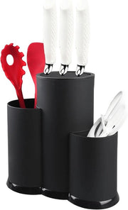 Blocco per coltelli universale 3 in 1 - Nero - Adatto per tutti i coltelli da cucina