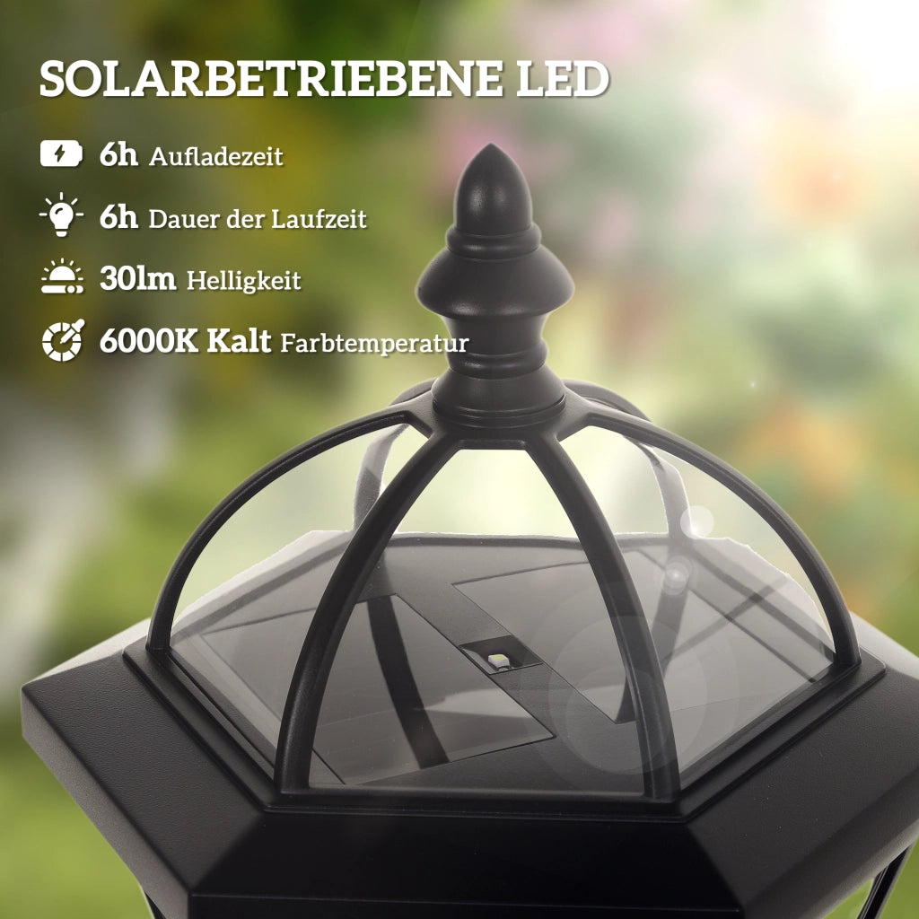 Lanterna Solare da Giardino Set 2 Pezzi ¨C Xylo ¨C 129 cm LED IP44 Nero