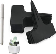 Pannelli per piante all'aperto - 100 pezzi, plastica resistente all'acqua con chiodi per stecchi per descrivere zucchine, erbe e fiori (Nero)