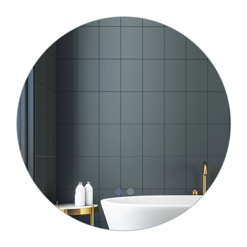 Specchio rotondo LED illuminazione bagno parete luminosità regolabile-Specchio vetro temperato memoria anti-appannamento 70cm