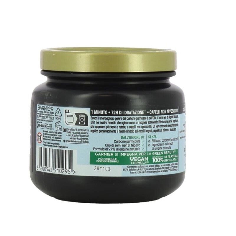GARNIER ULTRA DOLCE CARBONE MAGNETICO MASCHERA IDRATANTE HAIR REMEDY1 MINUTO DI POSA PER LUNGHEZZE SECCHE 340 ML