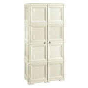 ARMADIO 4 MODULI ANGORA 79X43X164 CM CON 4 RIPIANI E VANI APERTI – MOBILE ALTO CONTENITORE PER ZONA LIVING E STUDIO