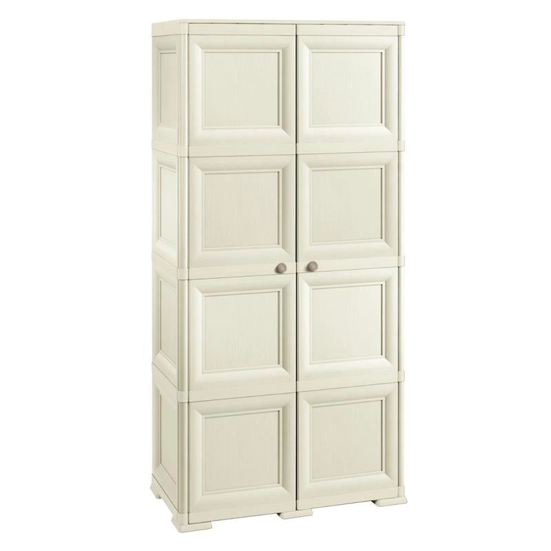 ARMADIO 4 MODULI ANGORA 79X43X164 CM CON 4 RIPIANI E VANI APERTI – MOBILE ALTO CONTENITORE PER ZONA LIVING E STUDIO