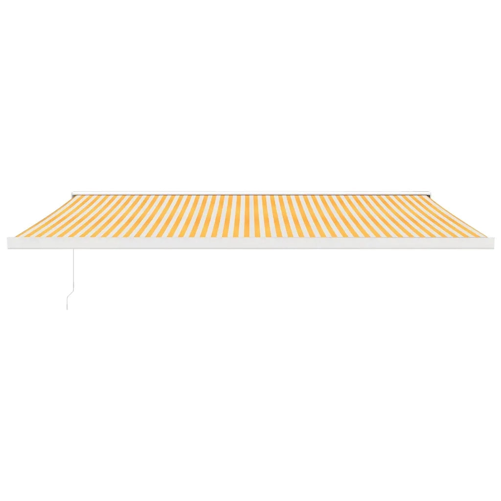 TendaSole Retrattile Gialla e Bianca 5x3 m Tessuto e Alluminiocod mxl 93619