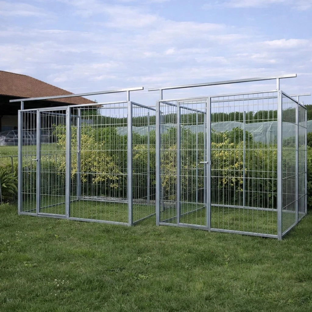 2 box per cani predisposto alla copertura zincato a caldo ciascuno da 200x200x altezza 180 cm