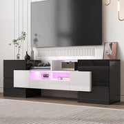 Mobile TV 145x30x51 cm con illuminazione LED multicolore e ampio spazio contenitivo