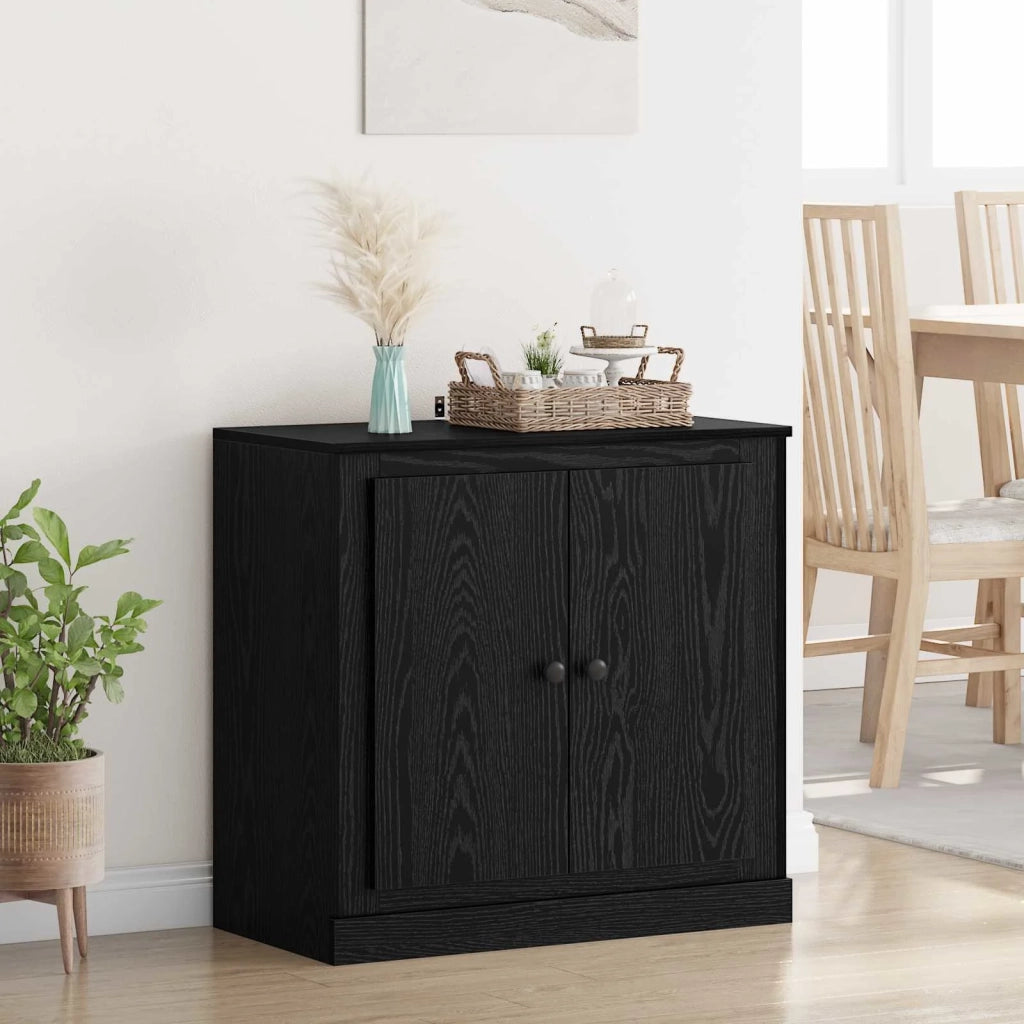 Credenza | Madia | Buffet da pranzo | Armadio da pranzo Rovere Nero 70 x 35,5 x 67,5 cm Legno multistrato
