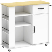 Mobile da Cucina 96,5x38x87 cm con Cassetto Armadietto e Ripiano Regolabile in MDF Bianco