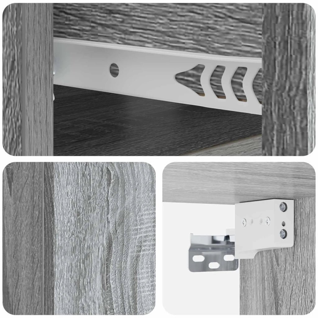 Mobiletto da notte a muro 2 pcs Grigio Sonoma 49 x 34,5 x 20 cm 898118