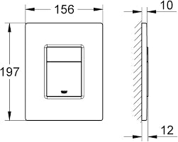 PLACCA DI COMANDO SKATE COSMOPOLITAN DOPPIO TASTO  CROMATA     GROHE