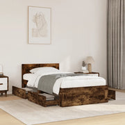 Giroletto con Testiera Rovere Fumo 90x200 cm Legno Multistrato