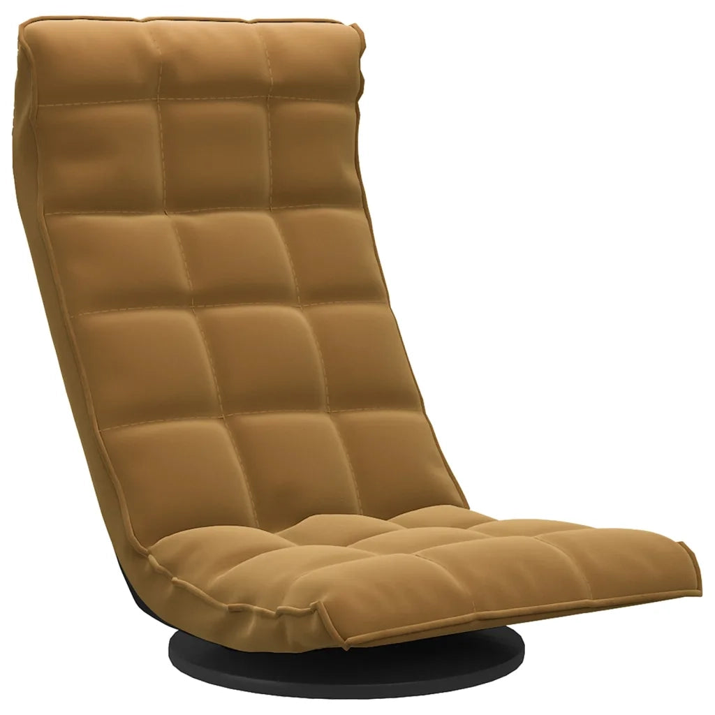 Sedia da Pavimento Girevole Marrone in Velluto CFW9819570
