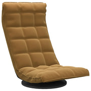 Sedia da Pavimento Girevole Marrone in Velluto CFW9819570