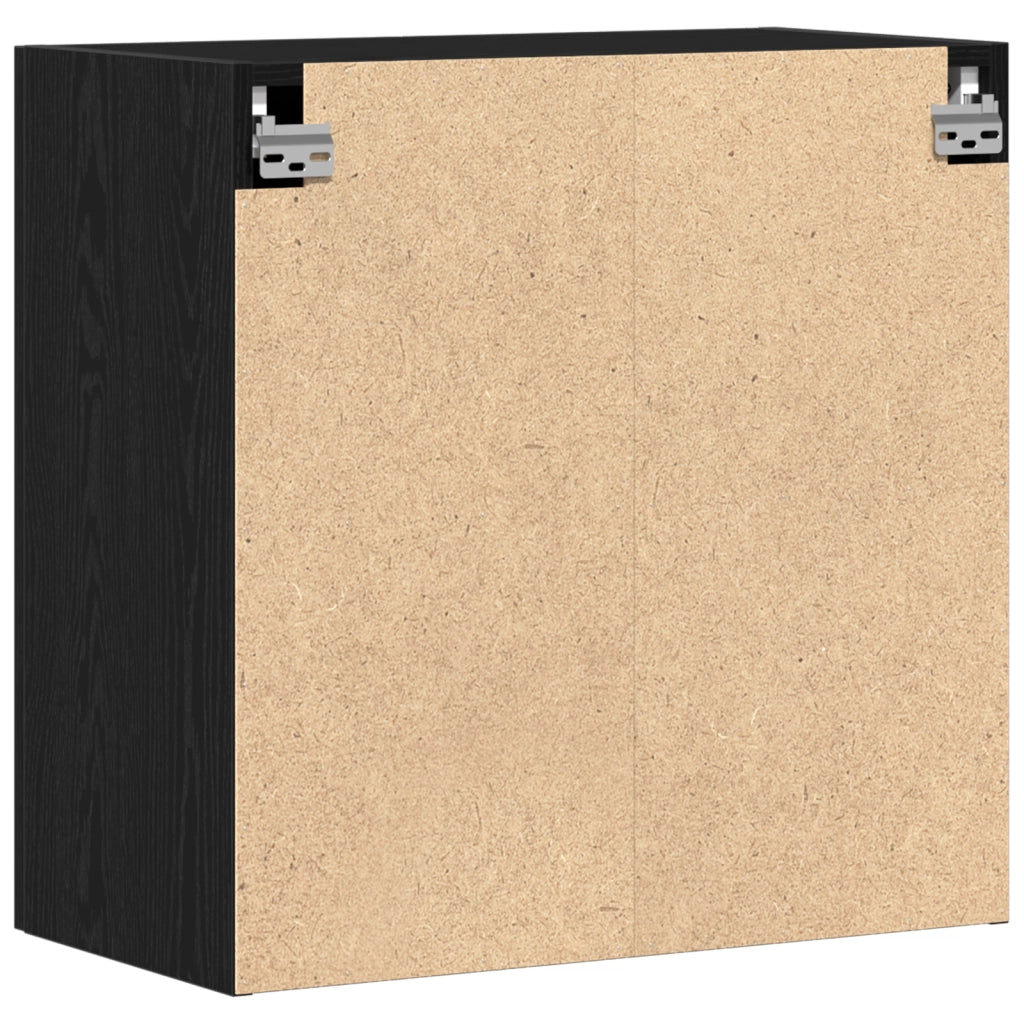 Mobile da muro Nero Rovere 60x31x60 cm Legno ingegnerizzato
