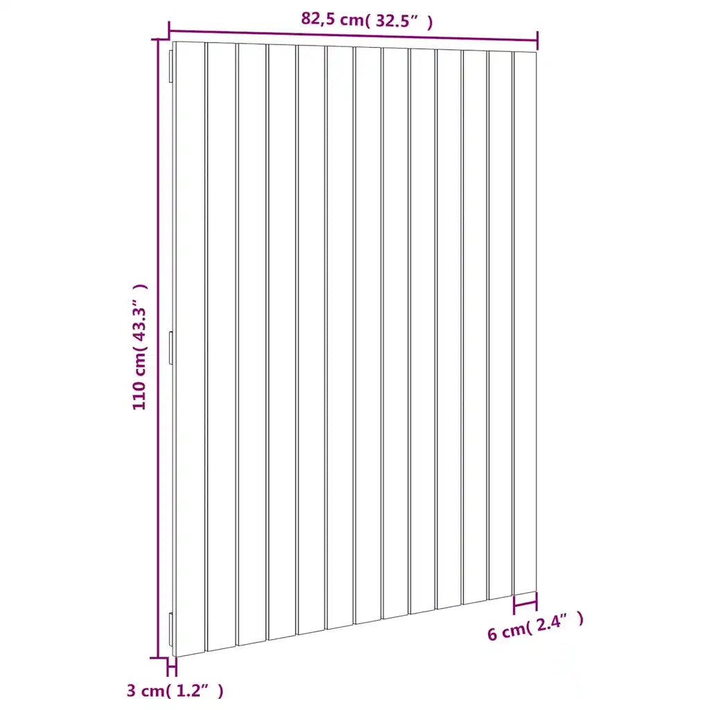 Testiera | Testata da Parete Ambra 82,5x3x110cm in Legno Massello di Pino