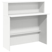 Scrivania | Tavolo da Ufficio per Reception Bianca 100x50x103,5 cm in Legno Massello