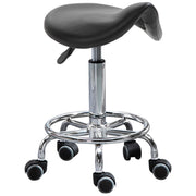 Sgabello con 5 Ruote 36,2x37,5x51-66 cm Seduta Ergonomica Imbottita in Gommapiuma Nero