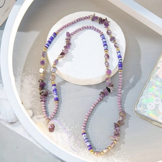 Cordone telefonico lungo con cristalli di Swarovski per donne