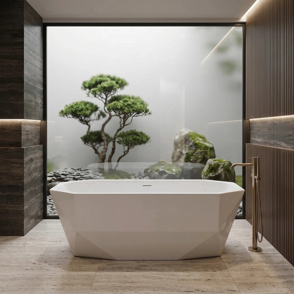 Vasca Da Bagno Freestanding Rea Diamanti 170 Copritappo bianco