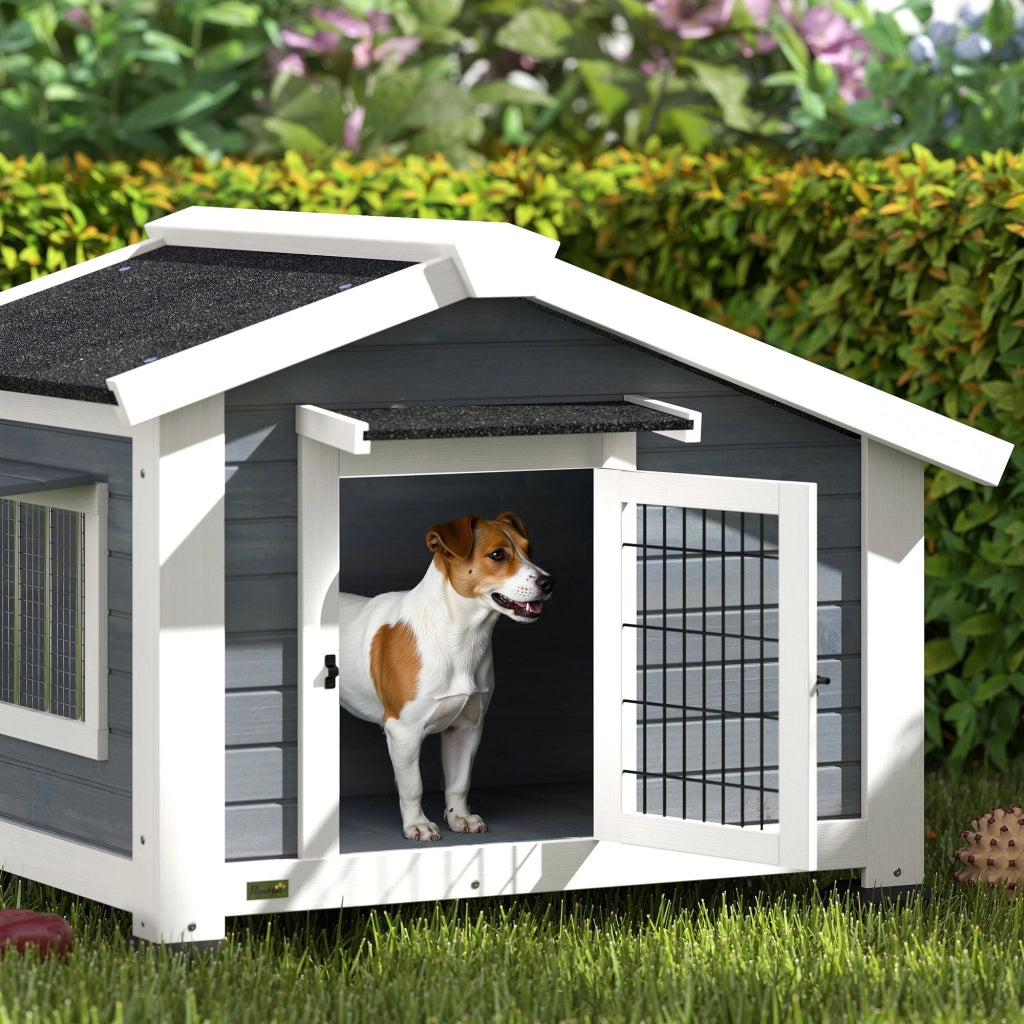 Cuccia per Cani Casetta per Cani da Esterno in Legno, 98x76x69.5cm