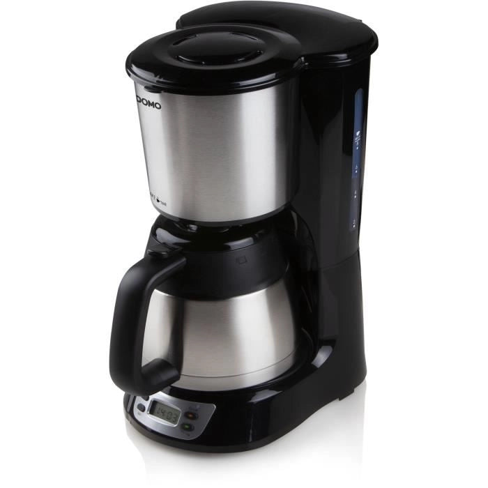 Caffettiera a filtro - DOMO - DO709K - 1000 W - 1 L - 8 tazze - Schermo LCD - Timer 24 ore - Acciaio inossidabile
