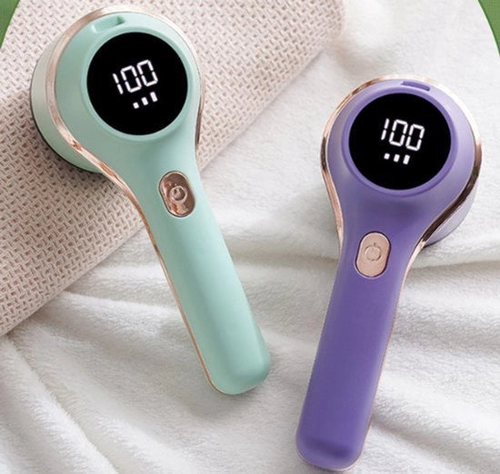 Pacco da due, risciacquabottiglie digitali ricaricabili a due colori, verde e viola, per capelli, USB per uso domestico.