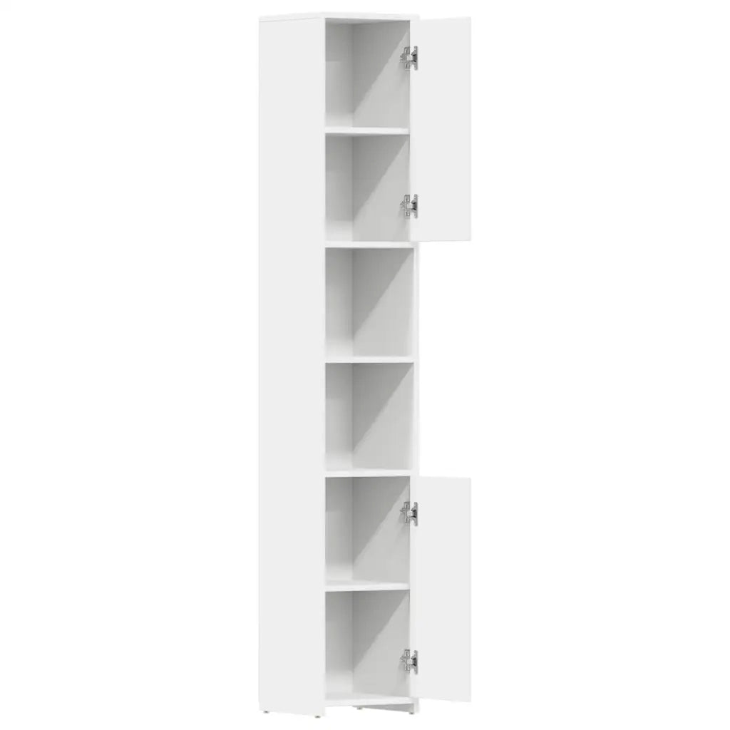 Mobile contenitore da bagno dalle linee pulite 30 x 30 x 183,5 cm legno composito bianco 02_0047715