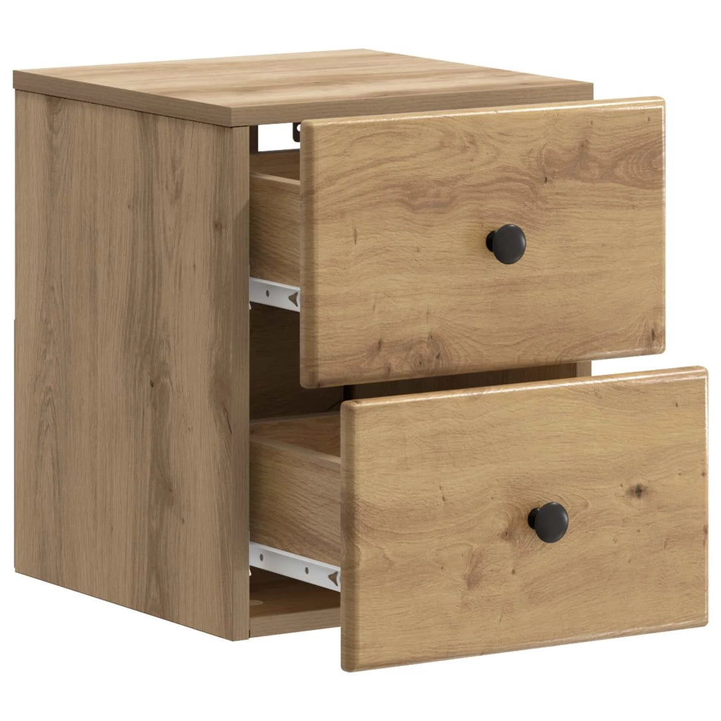 Mobiletto da notte a muro con cassetto 2 pcs Rovere Artigianale 899164