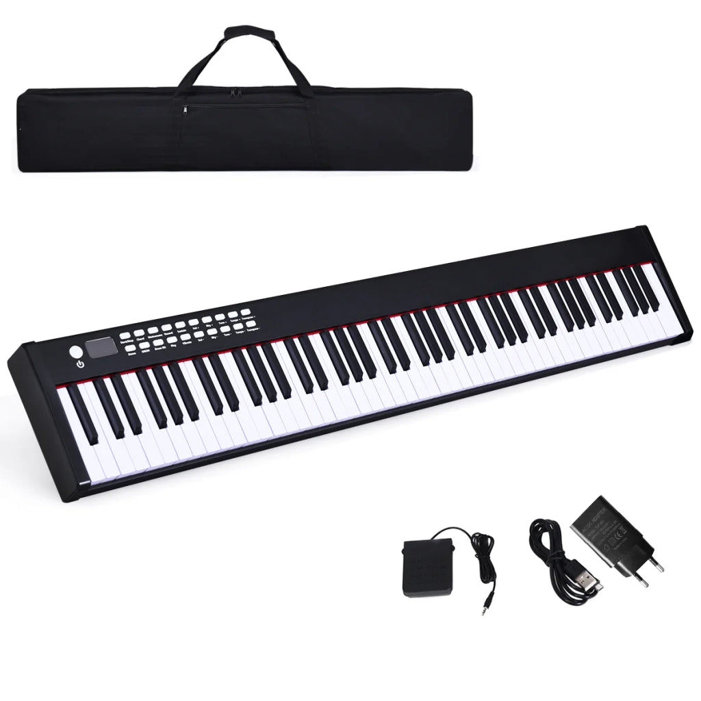 Tastierino numerico portatile a 88 tasti con funzioni MIDI e Bluetooth suono stereo ricco design compatto in ABS nero 20_0009994